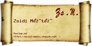 Zsidi Máté névjegykártya